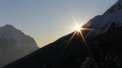 Sunset behind mountain2 Video stock 21652017