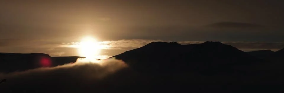 Sunset behind Mountains 3 Stock Photos