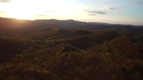 Sunset behind the mountains in Appalachia, West Virginia Stock Footage 70602744