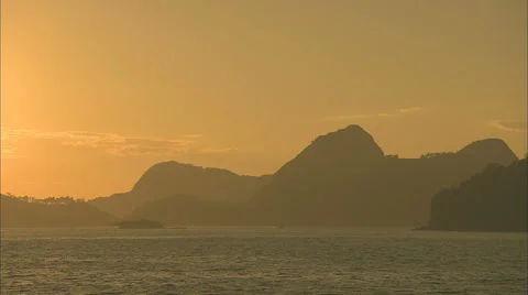 Sunset behind mountains in Brazil Stock-Footage 35295762