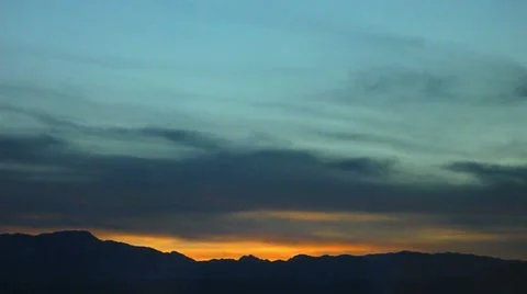 Sunset Behind the Mountains Stock Footage 10887318