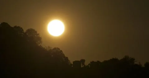 Sunset Behind the Mountains Stock Footage 332787881