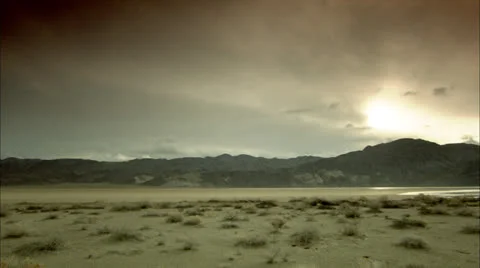 Sunset Behind Mountaintops, Death Valley, California HD Video Stock Footage 22774828