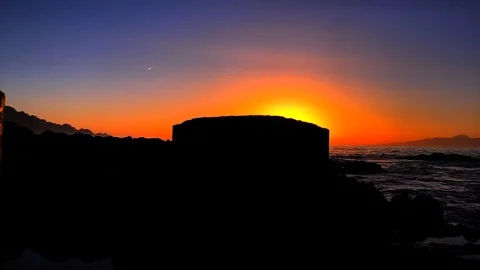 SUNSET BEHIND THE POLE Stock Footage 105407498