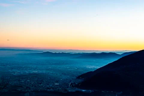 Sunset behind the Summano Stock Photos