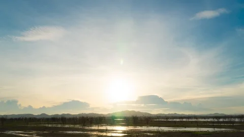 Sunset behind the thick cloud  Stock Footage 114612840