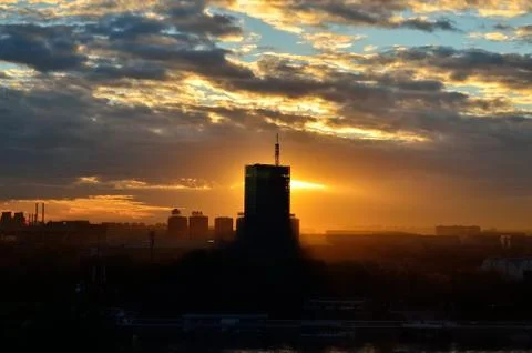 Sunset behind  tower Stock Photos