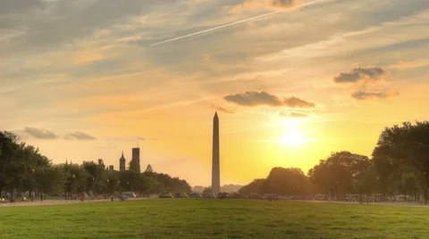 Sunset Behind Washington Monument - #2 Video stock 54366601