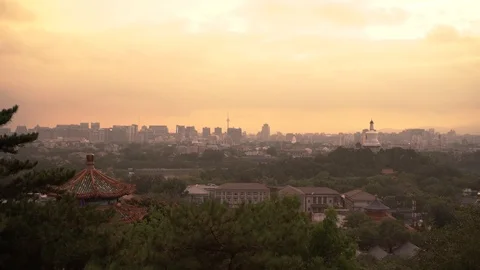 Sunset of Beijing Stock Footage 93492490