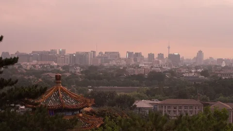 Sunset of Beijing Stock Footage 93492546
