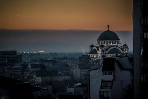 Sunset in Belgrade Stock Photos