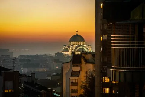 Sunset in Belgrade Stock Photos