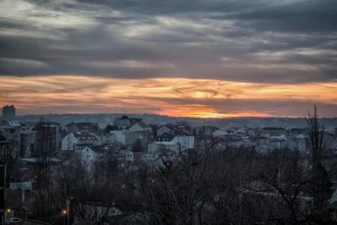Sunset in Belgrade Stock Photos