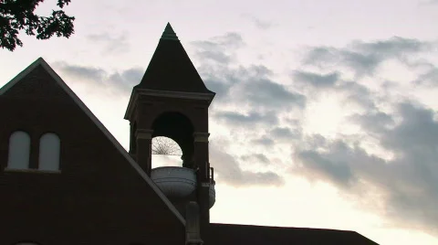 Sunset with a Belltower Stock Footage 668738