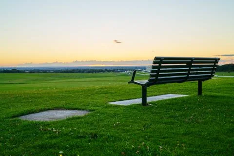 Sunset bench Stock Photos