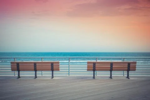 Sunset bench Stock Photos