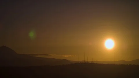 Sunset in Bend from Pilot Butte Stock Footage 90528756