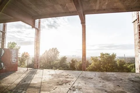 Sunset at the Berlin's Teufelberg. Foto stock