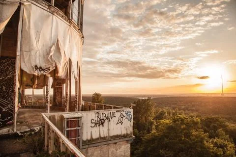 Sunset at the Berlin's Teufelberg. Stock Photos