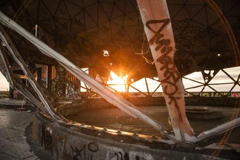 Sunset at the Berlin's Teufelberg. Stock Photos