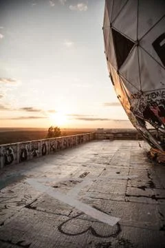 Sunset at the Berlin's Teufelberg. Stock Photos