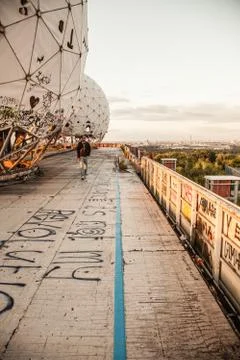 Sunset at the Berlin's Teufelberg. Stock-Fotos