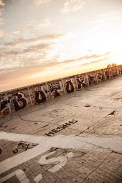 Sunset at the Berlin's Teufelberg. Foto stock