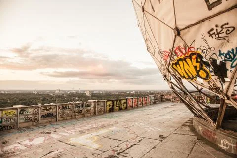 Sunset at the Berlin's Teufelberg. Stock Photos