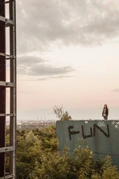 Sunset at the Berlin's Teufelberg. Stock Photos