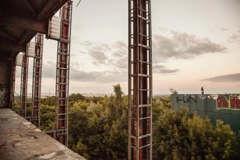 Sunset at the Berlin's Teufelberg. Stock Photos