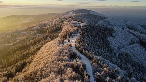 Sunset in Beskydy Stock Photos
