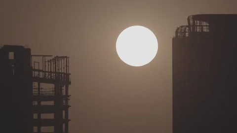 Sunset between buildings, Cambodia Видео 281859905