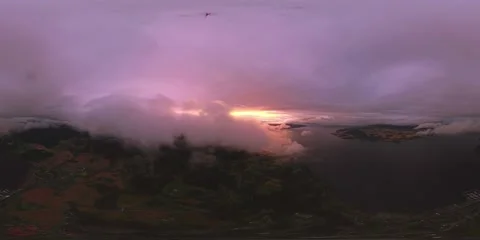 Sunset between clouds over fjord waters – Part 1 Video stock 319091905