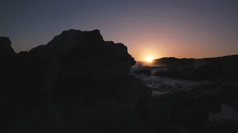 Sunset between the rocks 1 Stock Footage 48162701