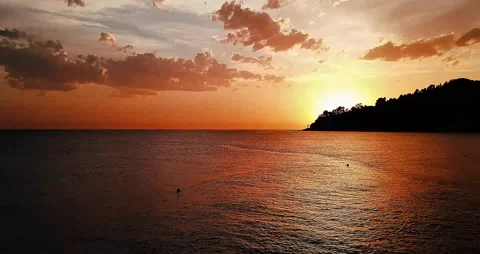 Sunset Between Sea and Mountain | Amazing View Stock Footage 304739607