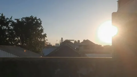 Sunset Beyond Building Stock Footage 336662838