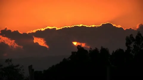 Sunset beyond Clouds Stock Footage 10947201