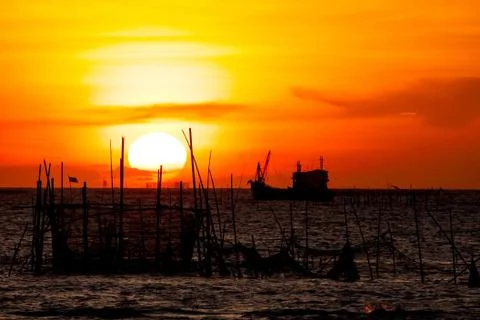 Sunset beyond the sea Foto stock