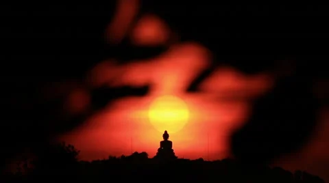 Sunset at Big Buddha Stock Footage 64090017
