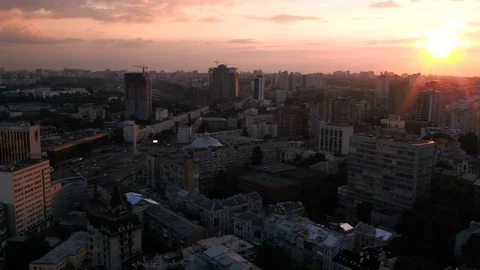 Sunset in the big city Stock Footage 99363249