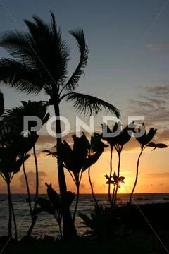Sunset on the Big Island of Hawaii Stock Photos