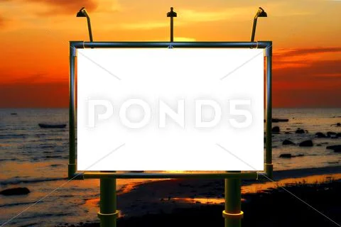 Sunset billboard.jpg Stock Illustration
