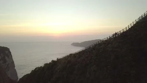 Sunset from a bird's eye view. Stock Footage 155987523