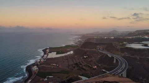 Sunset from a bird's eye view Stock-Fotos