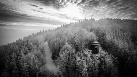 Sunset in black and white Stock Photos
