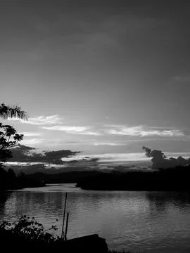 Sunset in Black and White Stock Photos