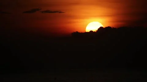 Sunset into the Black Clouds Stock Footage 207421362