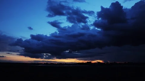 Sunset, black clouds, movement elements, scheduled movements Beautiful sky Stock Footage 112748251