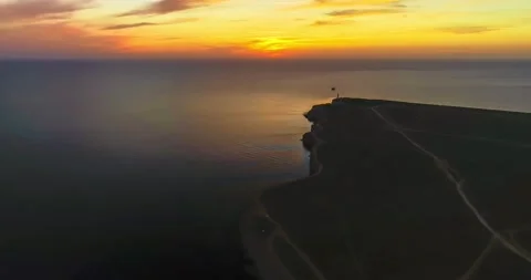 Sunset on the Black Sea coast Stock Footage 147220612