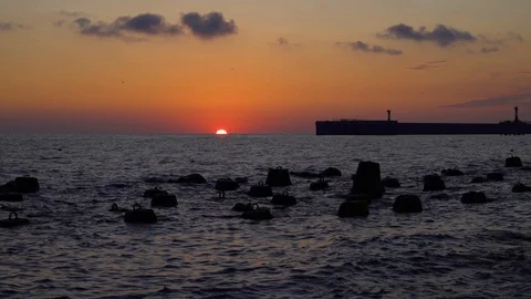 Sunset on the Black Sea Stock Footage 129111670